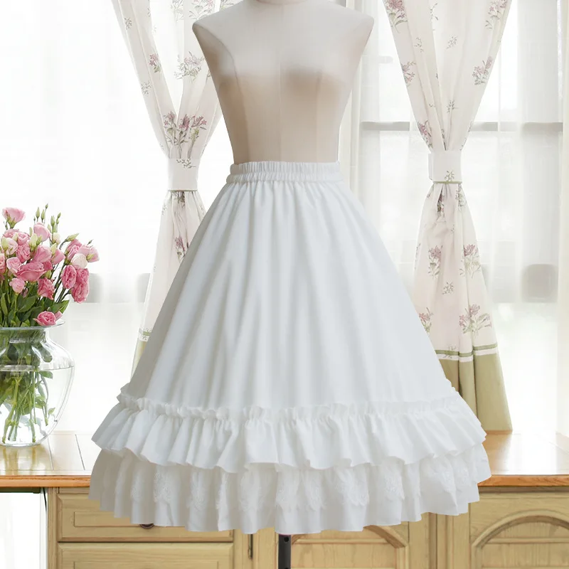 Lace Hoop Under Skirt Lolita Bridal Wedding Crinoline Women Ankle Petticoat Puffy Half Slips A-Line Ball Gown Dress Costume
