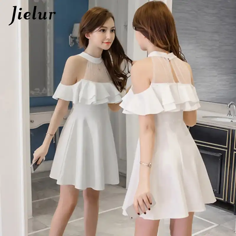 black white off shoulder dress