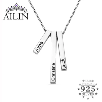 

AILIN Women Necklace Stainless Steel Bar Necklace Men Bar Necklace with Custom Name Personalized Name Necklace