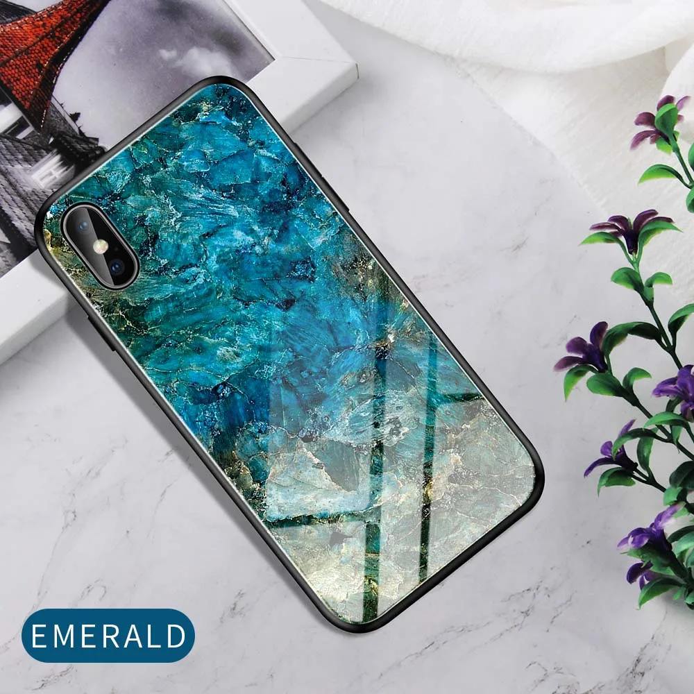 Чехол Heyytle из закаленного стекла с градиентом для iPhone 7, 8 Plus, 6, 6 s, чехол с изображением звездного неба, для iPhone X, XS, XR, 11 Pro, Max, чехол с рисунком - Цвет: Emerald