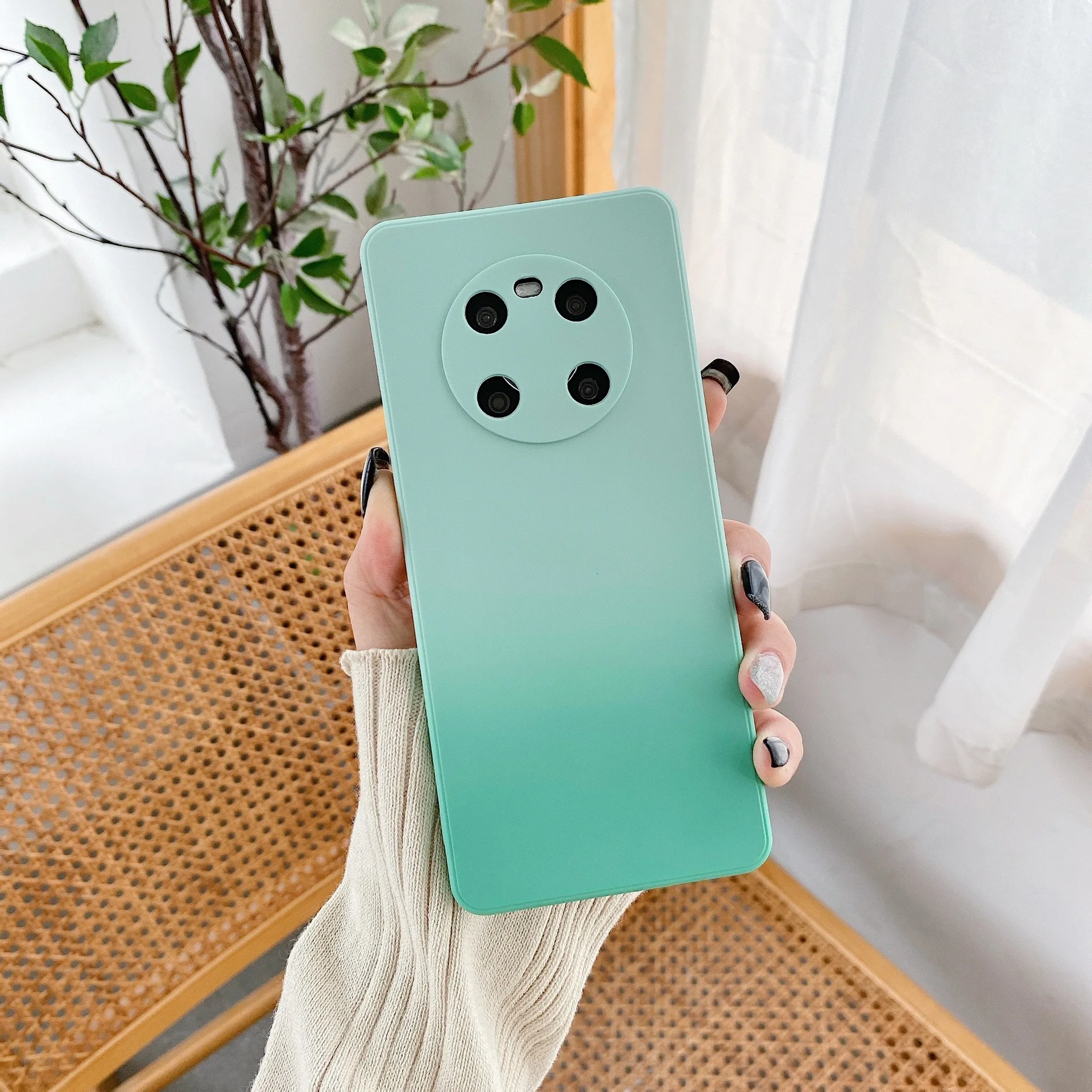 for Huawei P40 P30 Pro Mate 40 30 Nova 7 8 SE Honor 50 X10 V40 V30 9X Case Anti-fall Gradient Liquid Silicone Back Cover Funda | Мобильные