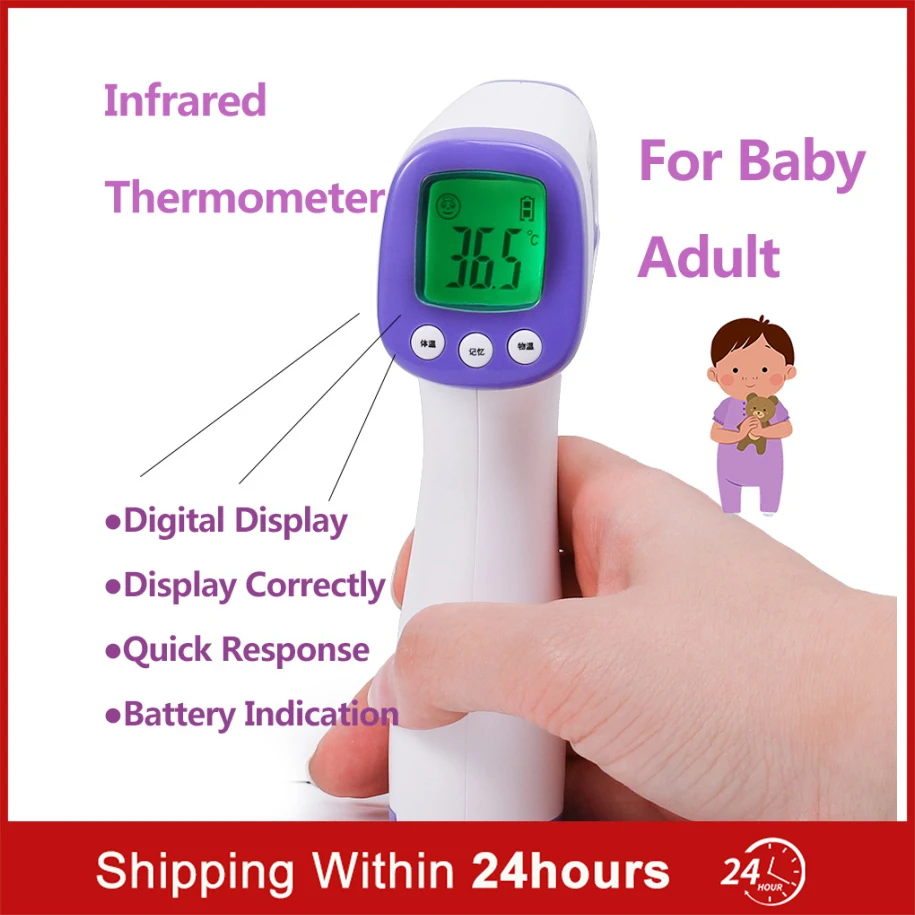 

Hot Sale Muti-function Infrared Forehead Body Thermometer Gun Baby/Adult Digital Thermometer Non-contact Temperature Measurement