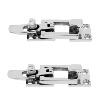 

2Pcs 316 Stainless Steel Lockable Latch Marine Boat Door Lock Latch Anti-Rattle Fastener Clamp