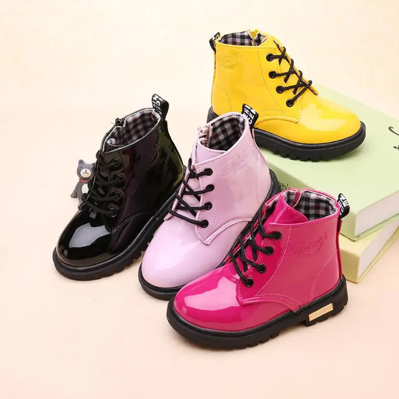 Осень-зима детская обувь для девочек розовые короткие ботинки детские ботинки martin кожаные ботинки ручной работы детская обувь для младенцев кроссовки