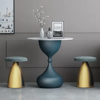 

Thickened metal tray Nordic leisure tables and chairs combination solid metal support hotel coffee shop reception reception rece