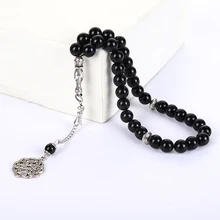 Beaded Bracelet Tassel Agate Tasbih Rosary Muslim Pendant Stone Natural Round 33 Decorative
