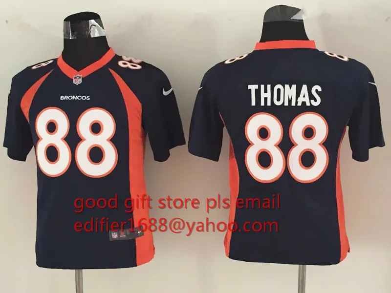 Прошитый Молодежный Денвер s Дети 94 demarus Ware 7 Джон Элвей 58 фон Миллер 88 Demaryius Томас 30 Энтони Дэвиса Джерси - Цвет: Прозрачный