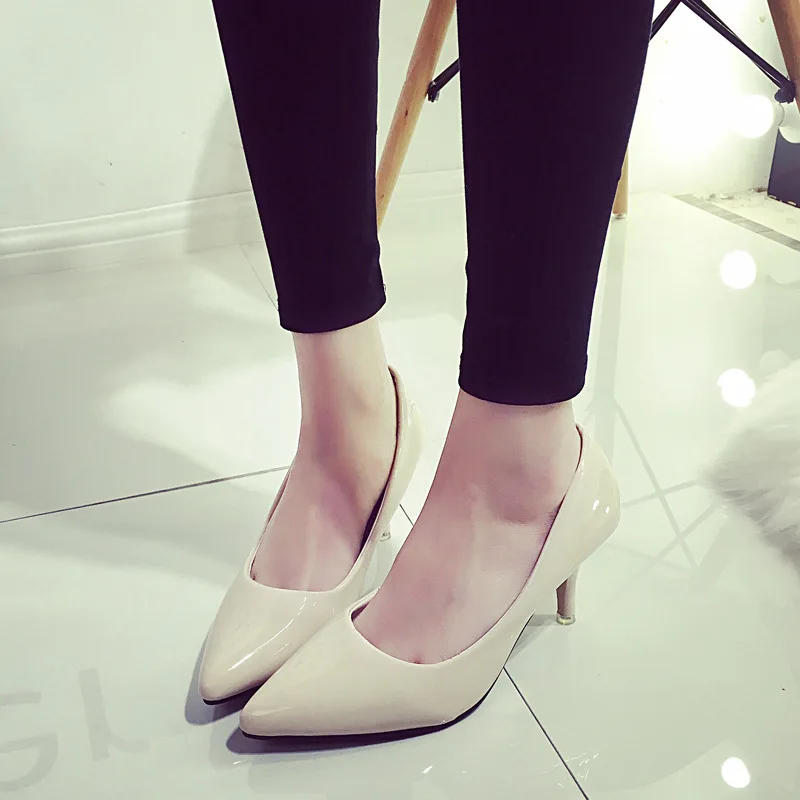 

Large Size High Heel Shoes 2017 Spring And Summer Thin Heeled Pointed-Toe Versatile Shoes Shallow Mouth Ol Wedding Shoes Fashion