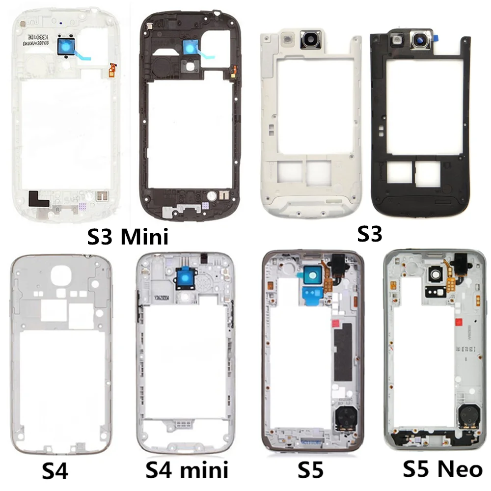 10 шт./лот средняя рамка для Samsung Galaxy S3 S4 S5 mini Neo i9300 i8190 i9500 i9190 G900 задняя Корпус |