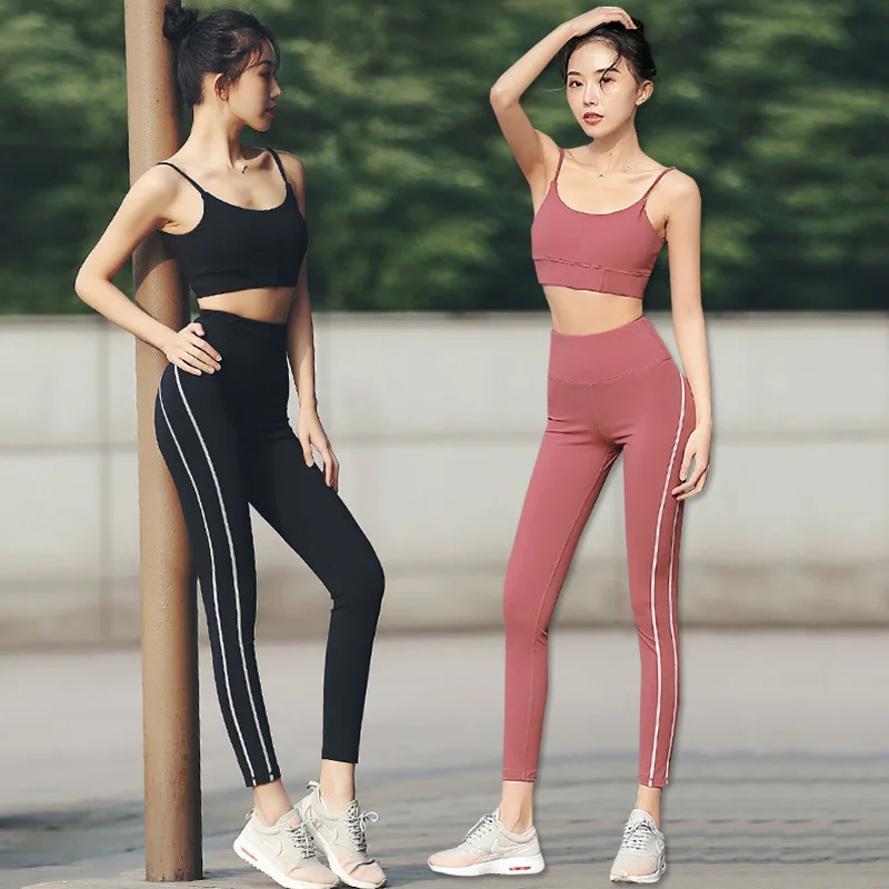 

Sports Yoga Clothing Women's Suit Fitness Suit Breathable And Quick-drying Sports Bra High Waist Tight Yoga Pants Two-piece Set