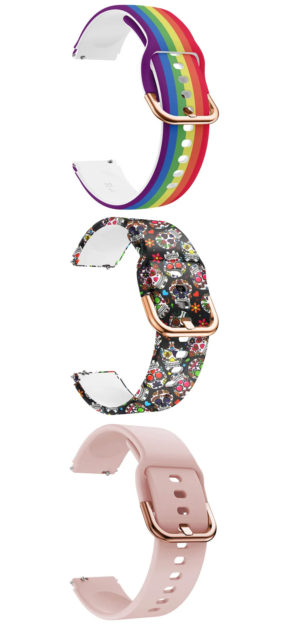 18mm Silicone Sport Strap Flower Printing Band For Garmin Venu 2S/Vivomove 3S/Active S Watchband Vivoactive 3S 4S Watch BraceletSoft Silicone Replacement Smart Watch Band Strap Correa Wristband Bracelet For Garmin Vivomove 3S/Move 3S/Active S Accessories