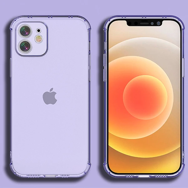 Case For Iphone 12 Mini 11 Pro Max 12pro 11pro X Xr Xs 8 Plus 7 Se Transparent Silicone Phone Cover Green Purple Black Pink Mobile Phone Cases Covers Aliexpress