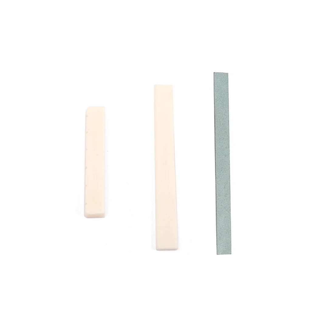 Buffalo Bone Slotted Saddle Nut W/ Fret Stone Sander For Classical Guitar