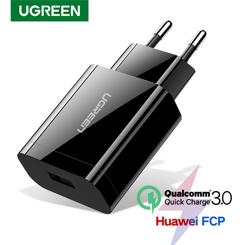 Ugreen Quick Charge 3.0 QC 18W USB Charger QC3.0 Fast Wall Charger for Samsung s10 Xiaomi iPhone Huawei Mobile Phone Charger