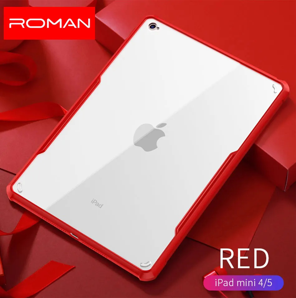 Римский защитный чехол для планшета для нового iPad Pro 11 12,9 9,7 10,5 дюймов mini 12345 air 2 3 с подушечками безопасности противоударные чехлы - Цвет: Red-iPad mini4 5