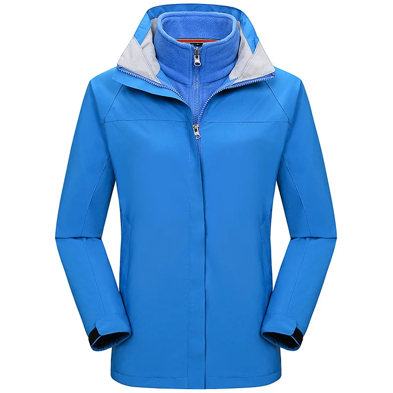Mountainskin, зимние мужские и женские куртки из 2 предметов, флисовые куртки для пеших прогулок, спортивные ветровки для альпинизма, кемпинга, треккинга, пальто VA649 - Цвет: Women Royal Blue