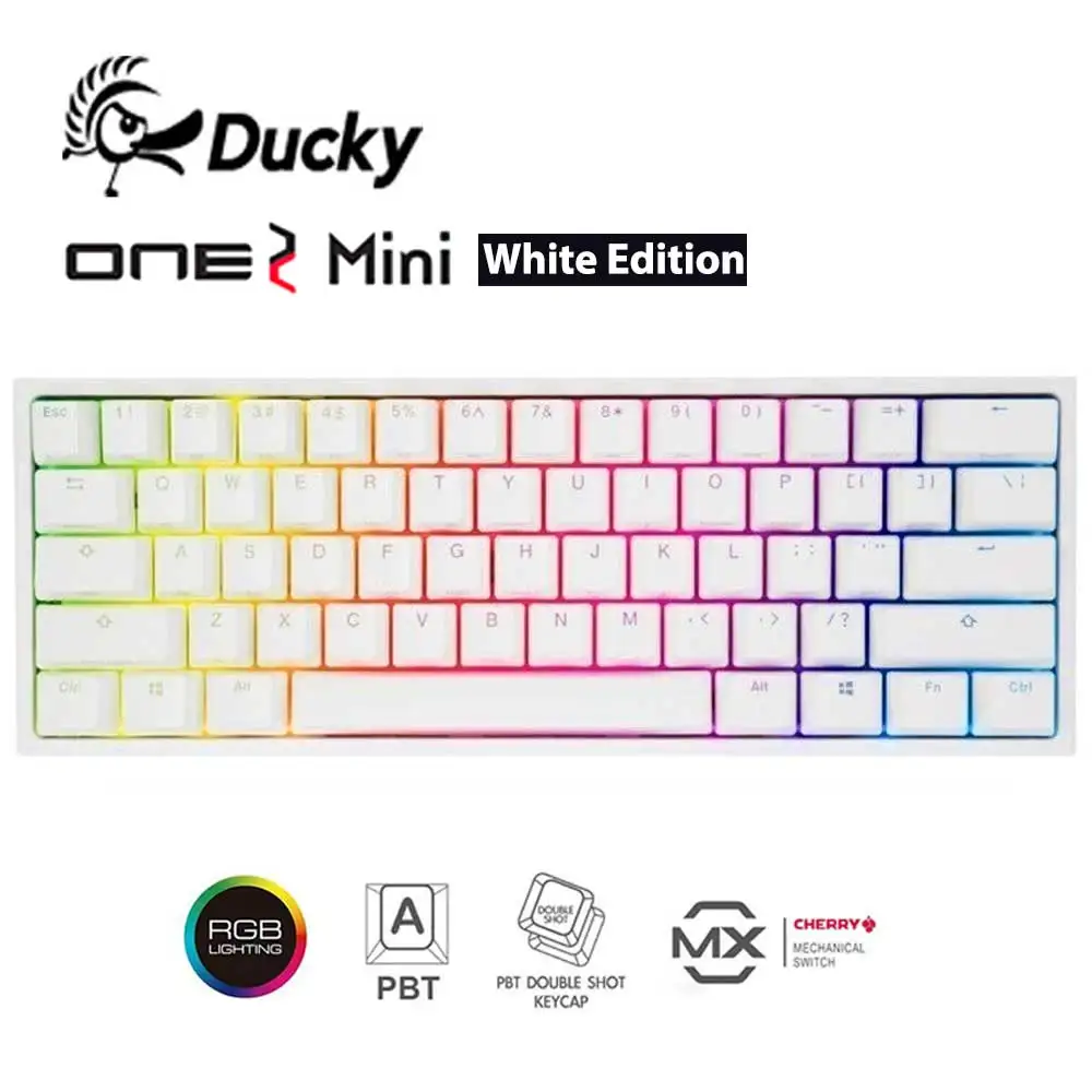 Ducky One 2 Mini чисто белая крыса год 100% оригинал RGB светодиод 60% двойной выстрел PBT