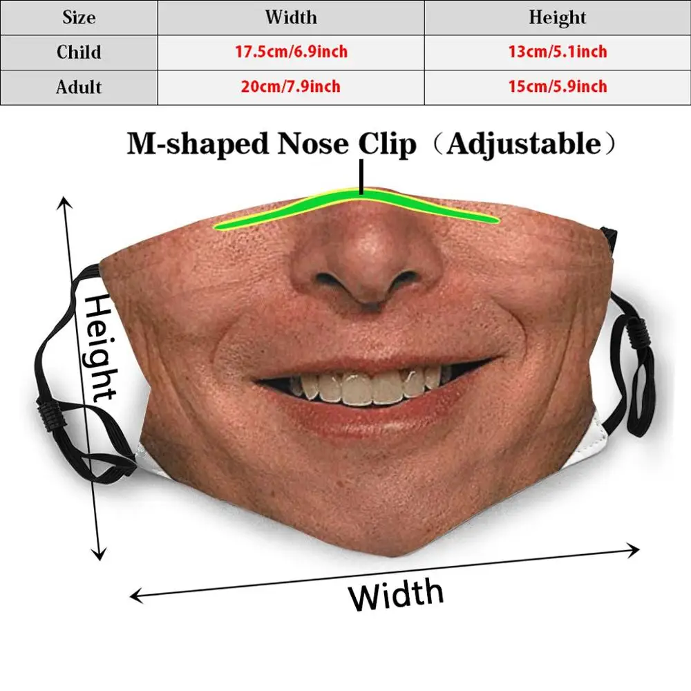 Elon Musk Mask Funny Print Reusable Pm2.5 Filter Face Musk Space X Tesla