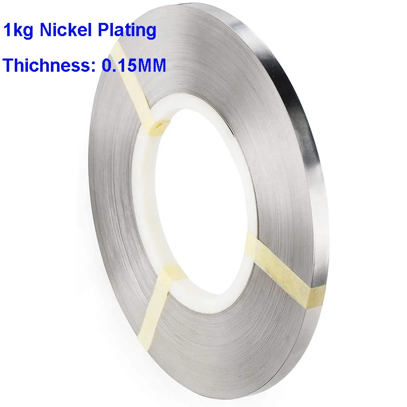 1kg Nickel plate Thickness 0.15mm Weight battery tabs nickel plate for 18650 cell battery Battery welding nickel plate pure nickel strip 5 meters 0 1 0 15 0 2mm thickness for li ion battery pack welding 99 96% high purity nickel strips
