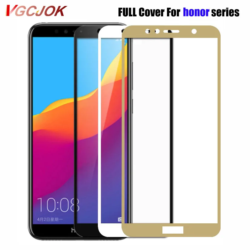 

Full Cover Protective Glass For Huawei honor 8 9 Lite Screen Tempered Protector Glass On honor 9X 8X 8A 8C 7A 7C Play Glass Film