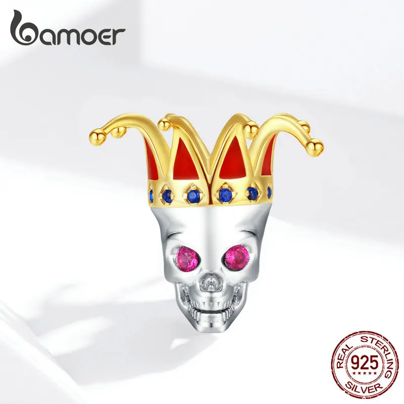 Günstig Bamoer Original Design 925 Sterling Silber Joker Geist Perlen Charme fit Armband Armreif Halloween Festival Sammlung SCC1363