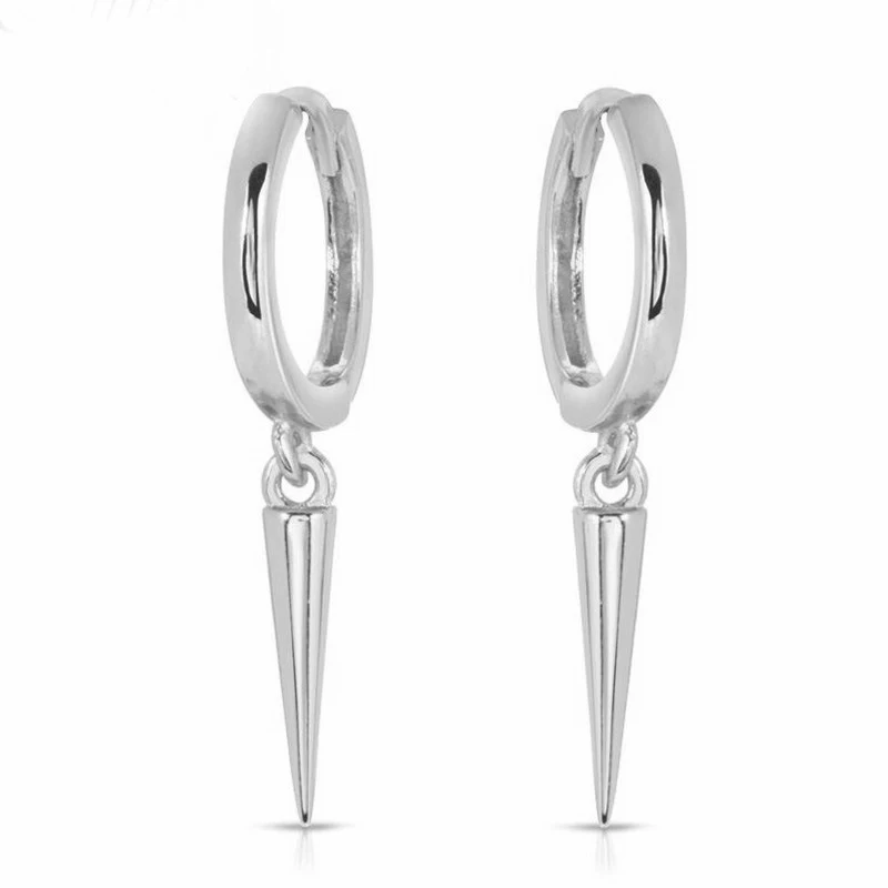 925 Sterling Silver Cross Star Pendant Earrings European and American Zircon Hoop Earring For Women Pendientes Brincos  Jewelry