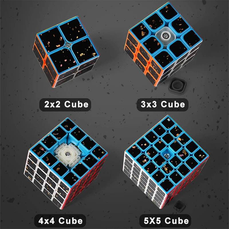 4 шт всплеск золотистый куб 2x 2 набора 3x3 4x4 5x5 магический куб 3x3x3 скоростной куб игровой стикер головоломка детские игрушки для подарочной коробки