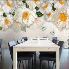 Пользовательские 3D Настенные обои Современные Простые желтые цветы Картина маслом Фреска Гостиная ТВ диван спальня обои 3D домашний декор
