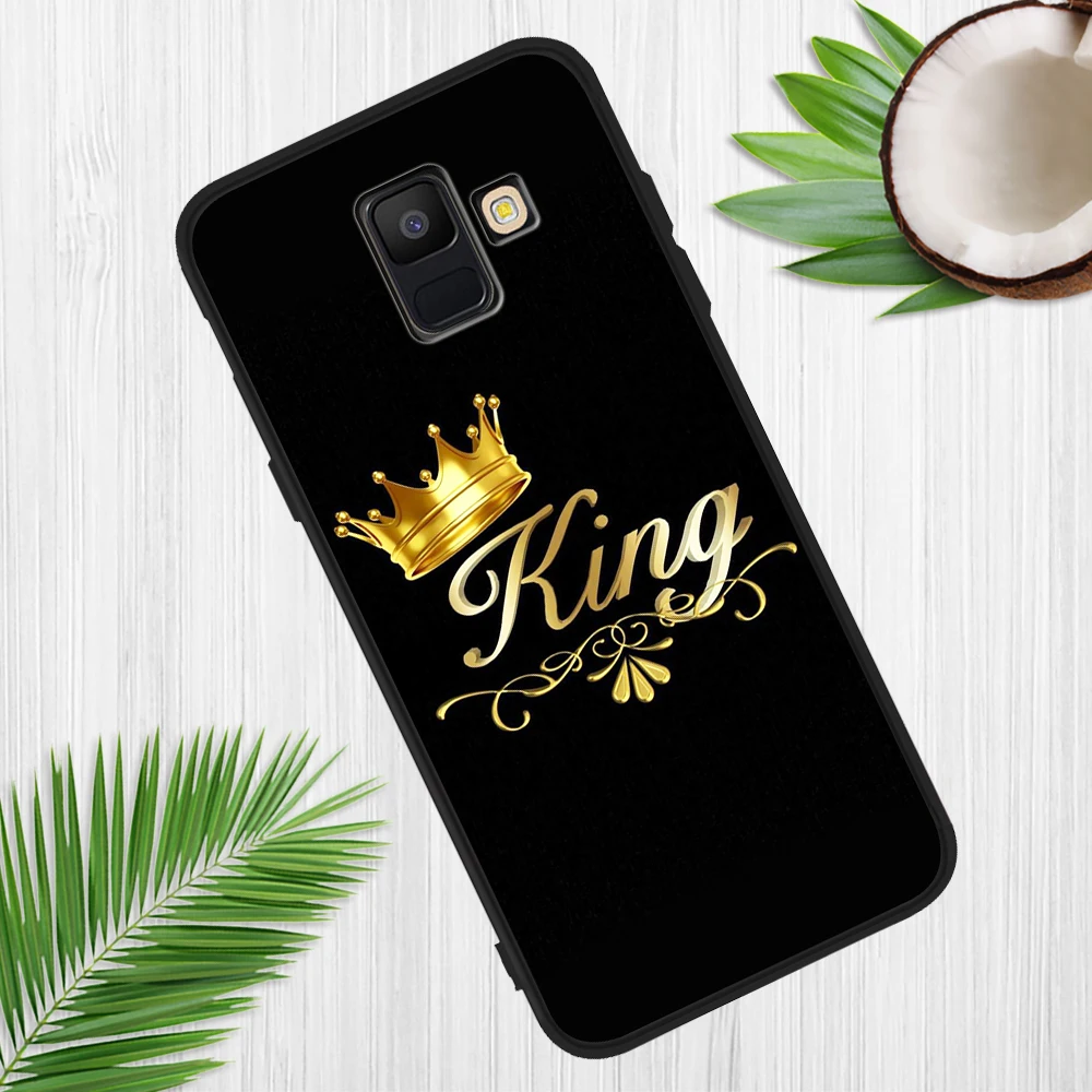 H0755 «King», «queen» класса люкс для samsung Galaxy A9 A8 A7 A6 A5 A3 J3 J4 J5 J6 J8 плюс M30 A40S A10 A20E чехол для телефона etui для пар - Цвет: H0755