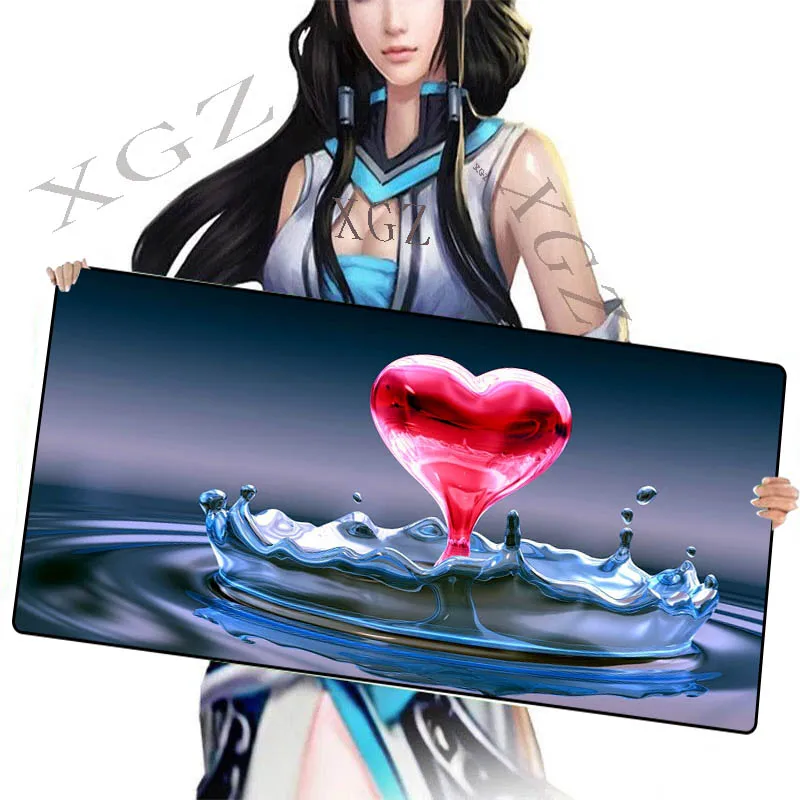 

XGZ A Marine Love Custom Large Mouse Pad Black Lock-Edge Machine Computer Desk Mat Rubber Slip 90x40 / 90x30 Xxl