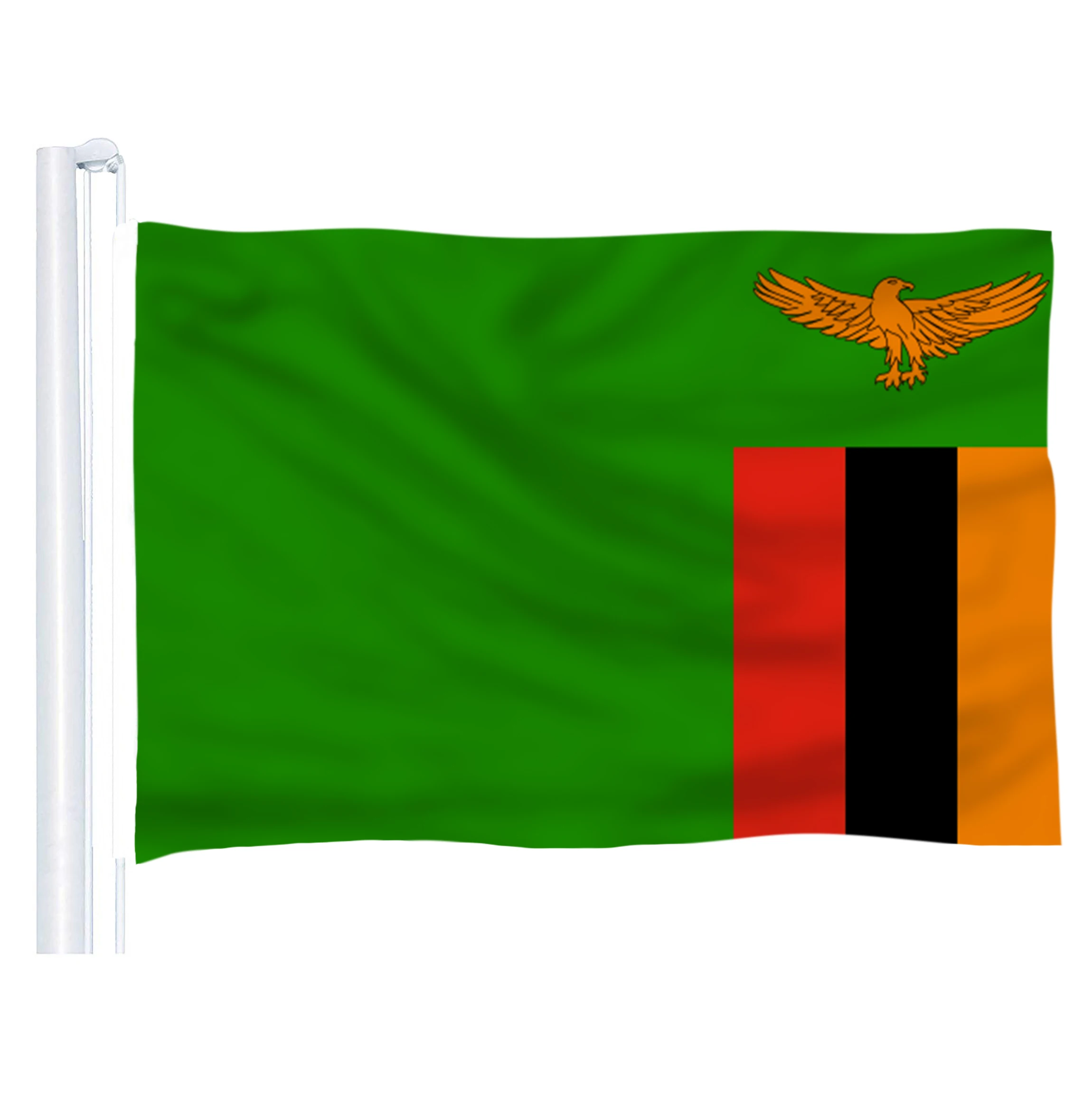 

2017 The Zambia Flag Polyester Flag 5*3 FT 150*90 CM High Quality Hanging and Flying