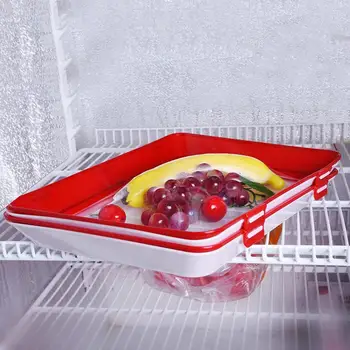 

6Pcs Clever Tray Creative Food Plastic Preservation Tray Kitchen Items Food Storage Container Set Food Fresh Storage Microwave