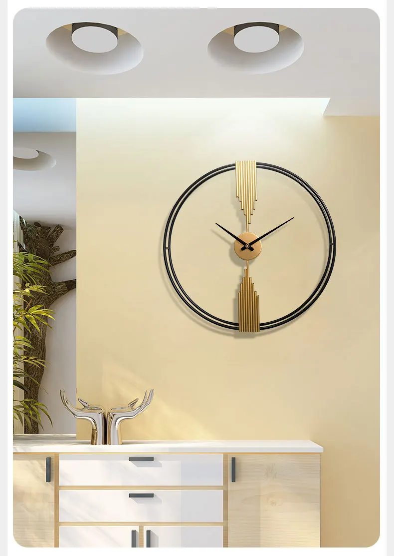 Modern fashion art wall clock home silent creative clock European style living room porch simple wall decoration large clock