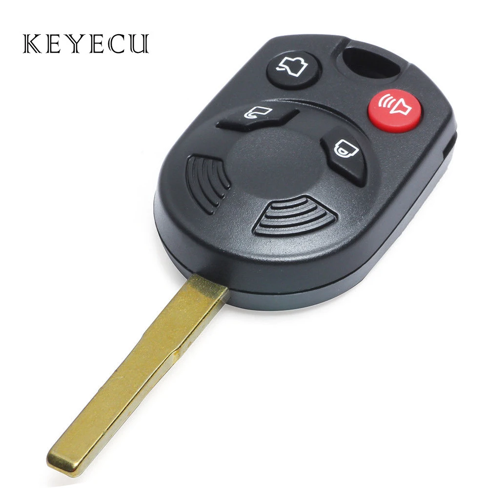 

Keyecu Replacement Remote Key Shell Case Fob 3+1 Buttons for Ford Escape C-Max Focus,HU101 Blade