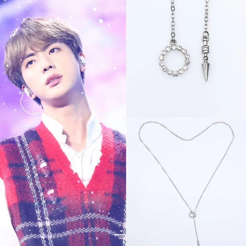 Kpop Bangtan Boys ожерелье JIN с кулоном модная цепочка для ключиц аксессуары ювелирные