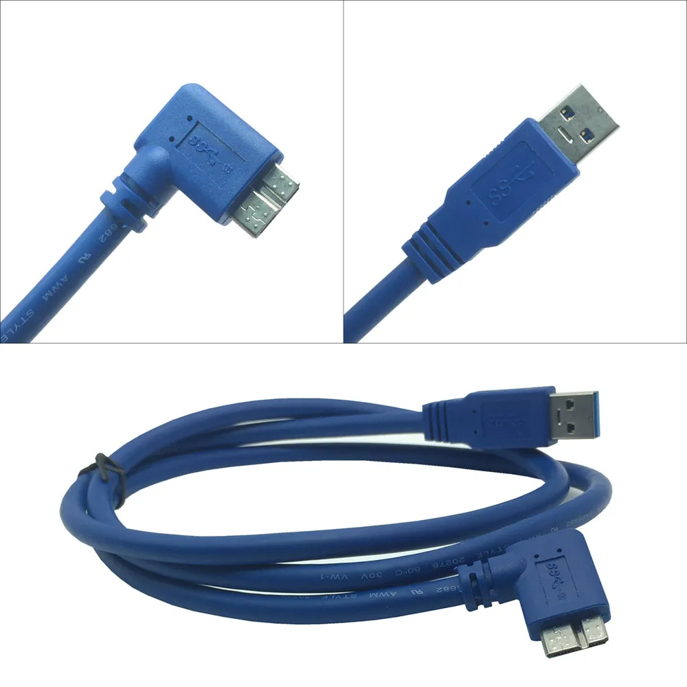 

90 Degree USB3.0 Data Charging Cable A Male to Micro B Male Cable USB 3.0 Cable Adapter Right angle For HDD Case