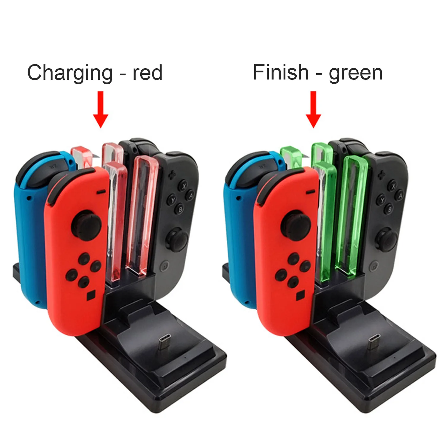 Bevigac 6 в 1 USB контроллер Зарядное устройство Док-станция Подставка Кронштейн для Nintendo Switch NS Joy-Con Pro Контроллеры