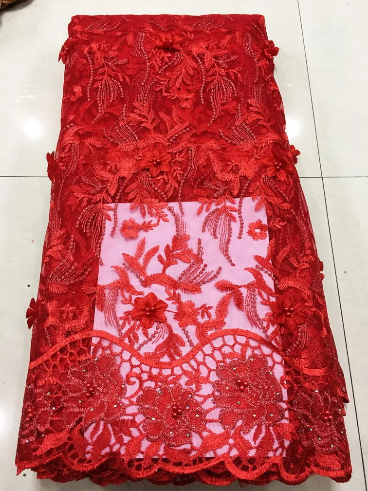 Новое поступление последние Pink3D африканская чистая кружевная ткань для свадебного платья вышитое кружево в нигерийском стиле швейцарская вуаль кружева в lan LAN