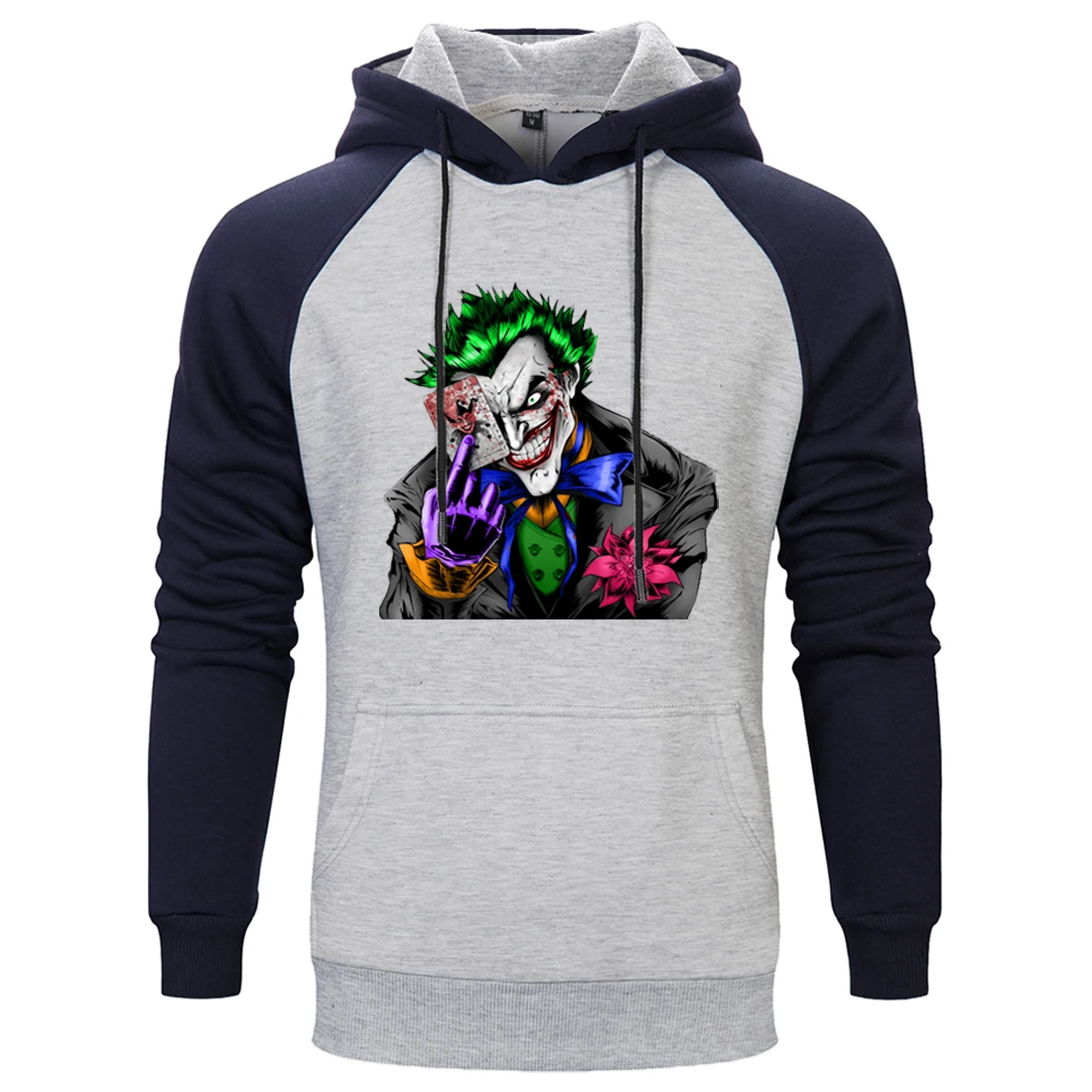 

Raglan Hoody For Mens The Joker Print Hip Hop Fashion Sweatshirts Hoodie Tops Clothing Pullovers New Arrival Supoleron Hombre