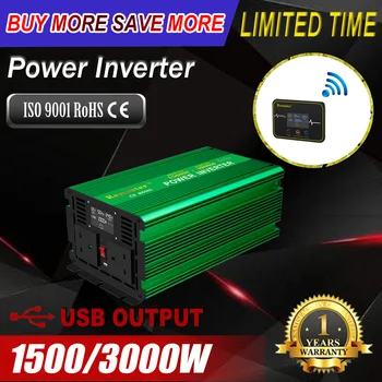 

Renoster 12V 220V inverter 1500W 3000w pure sine wave power inverter with lcd power invertor with remote controller converters