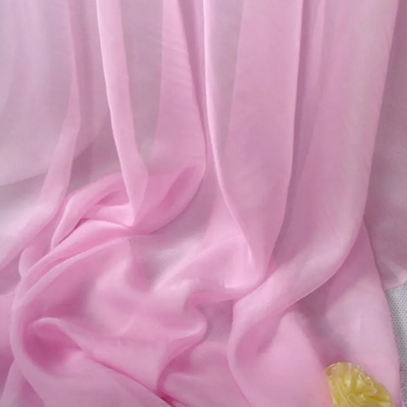 30D шелк шифон сплошной цвет мягкая шелковистая тонкая ткань светильник дышащая ткань DIY