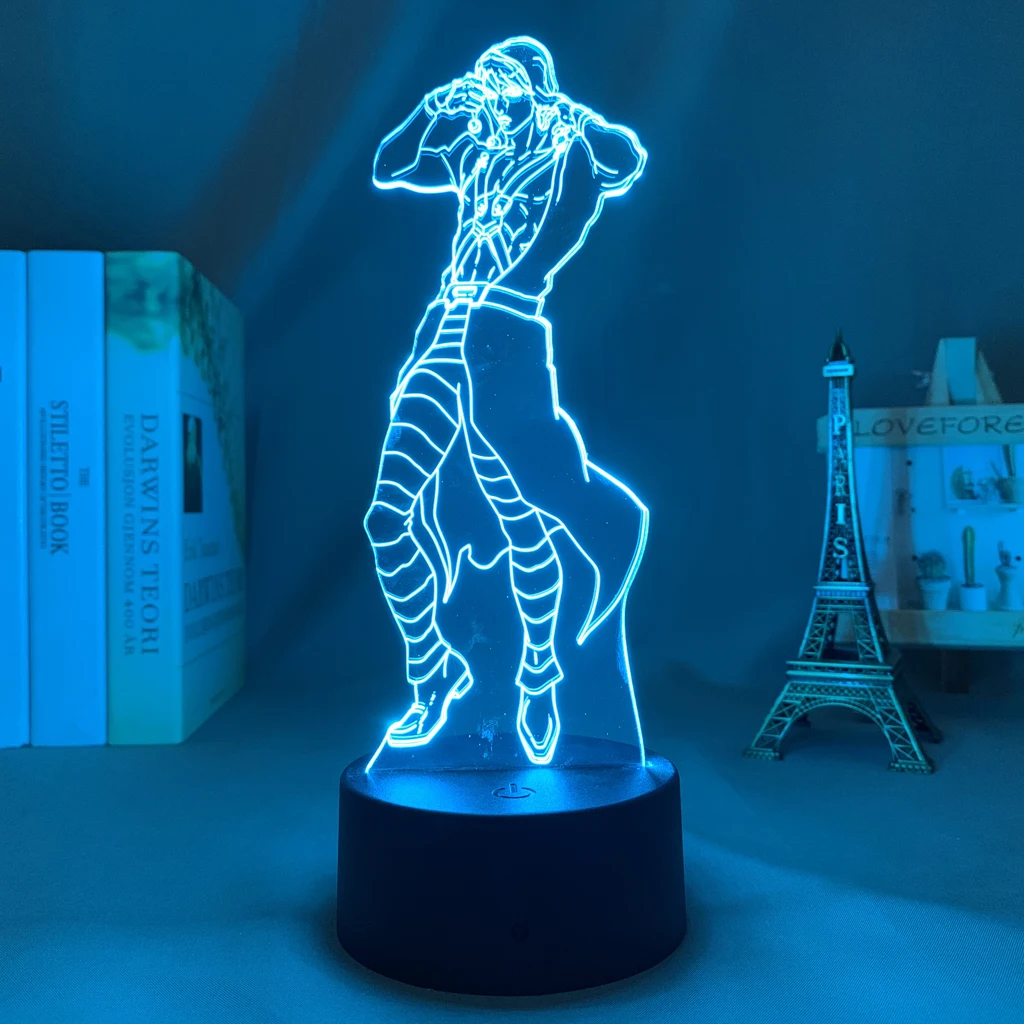 3d Lamp Anime JoJo Bizarre Adventure Risotto Nero for Bedroom Decor Light Birthday Gift for Him
