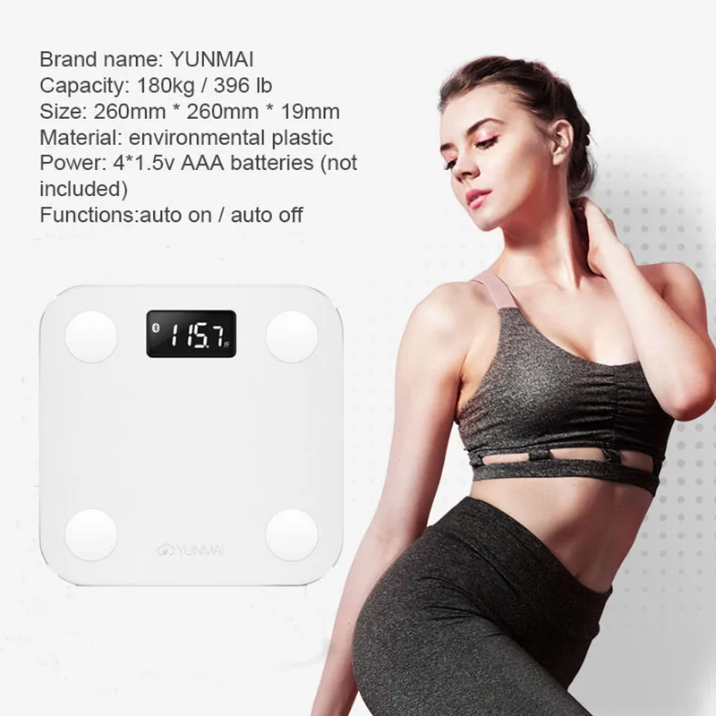 Смарт весы Yunmai Premium мини для домашнего использования напольные измерения жира