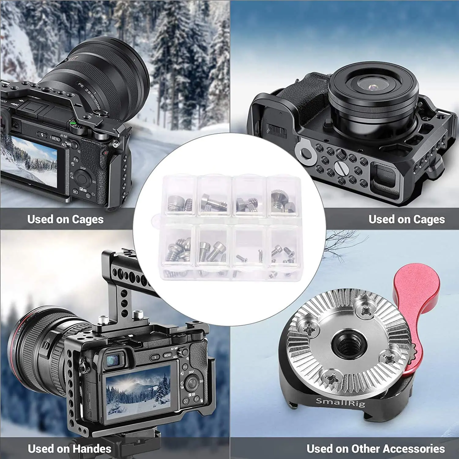 Description Picture 5 of itemSmallRig Full Kit of 26 Screw Set Mounting Screws for Camera Cages, Handles, Plates Includes 1/4”, 3/8”, M2, M2.5, M3/M4 AAK2326