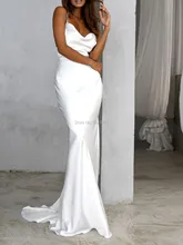 

601 Fashion Swing-Neck White Natural A-Line Floor-Length Long Chiffon Women Wedding Dresses/Formal Bridal Gowns Free Shipping