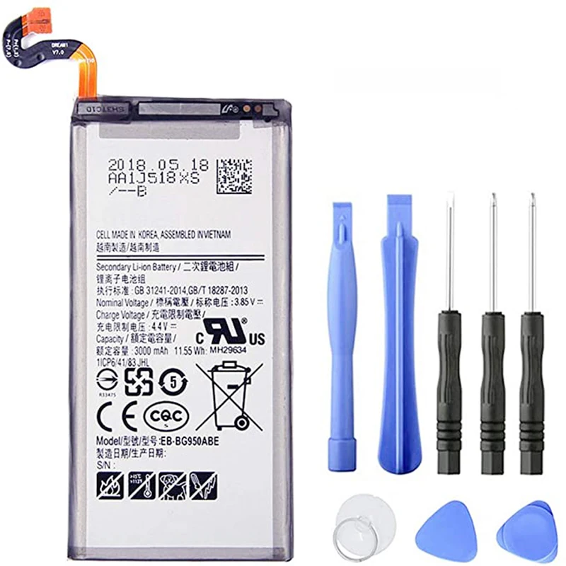 Batteria per Samsung GALAXY S8 SM-G9508 G9508 G9500 G950U SM-G Con strumento 4.4V 3000mAh EB-BG950ABE EB-BG950ABA 14