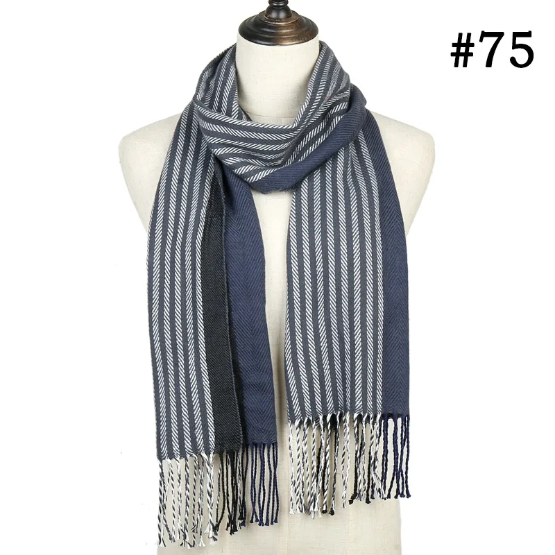 Роскошный брендовый кашемировый шарф, зимние теплые клетчатые шарфы для женщин, теплые шарфы для шеи, женские шали и палантины - Цвет: 75