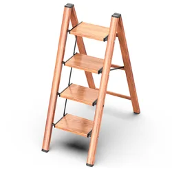 Échelle pliante multifonctionnelle à chevrons, à trois ou quatre niveaux, en Grain de bois, tabouret en alliage d'aluminium épais 