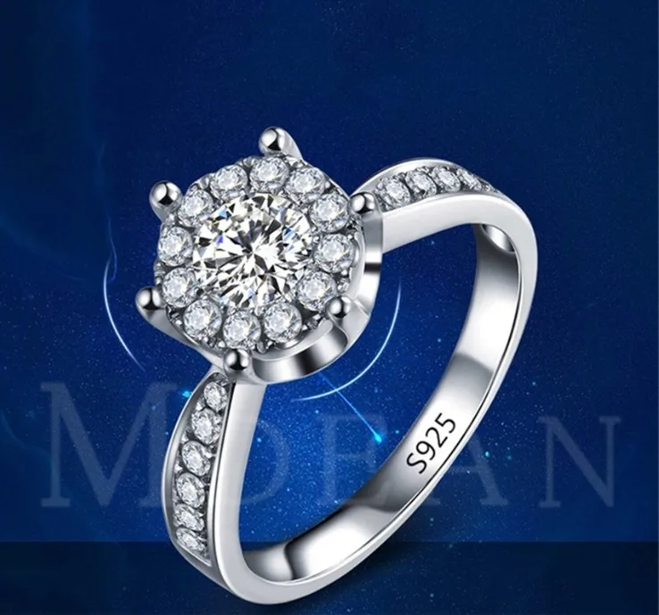 Новинка, высокое качество, инкрустированное циркониевым кристаллом от Swarovski кольцо, Настоящее натуральное кольцо Firel, твердые кольца с драгоценными камнями для женщин