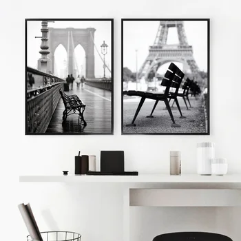 

Paris City Landscape Wall Art Canvas Painting Nordic Posters And Prints Black White Art Wall Pictures For Living Room Decor